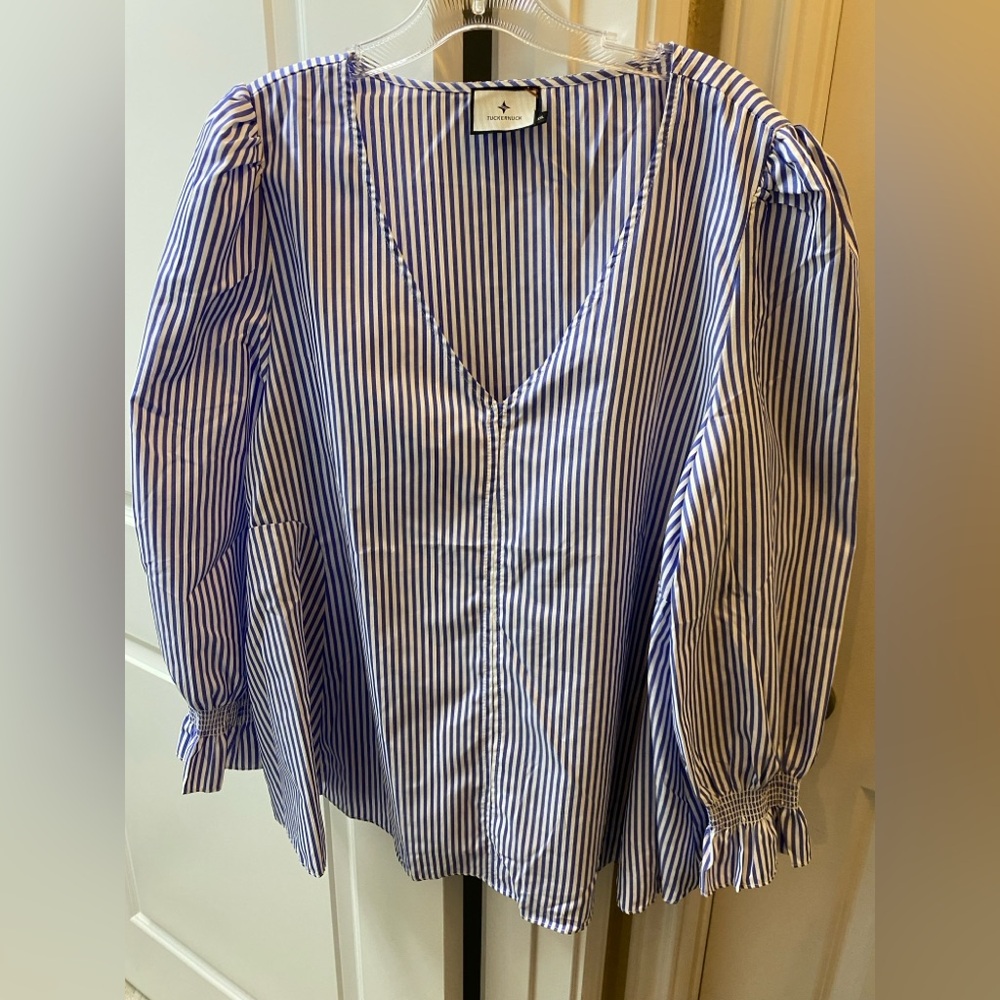 Tuckernuck  Blue Stripe Easton Blouse